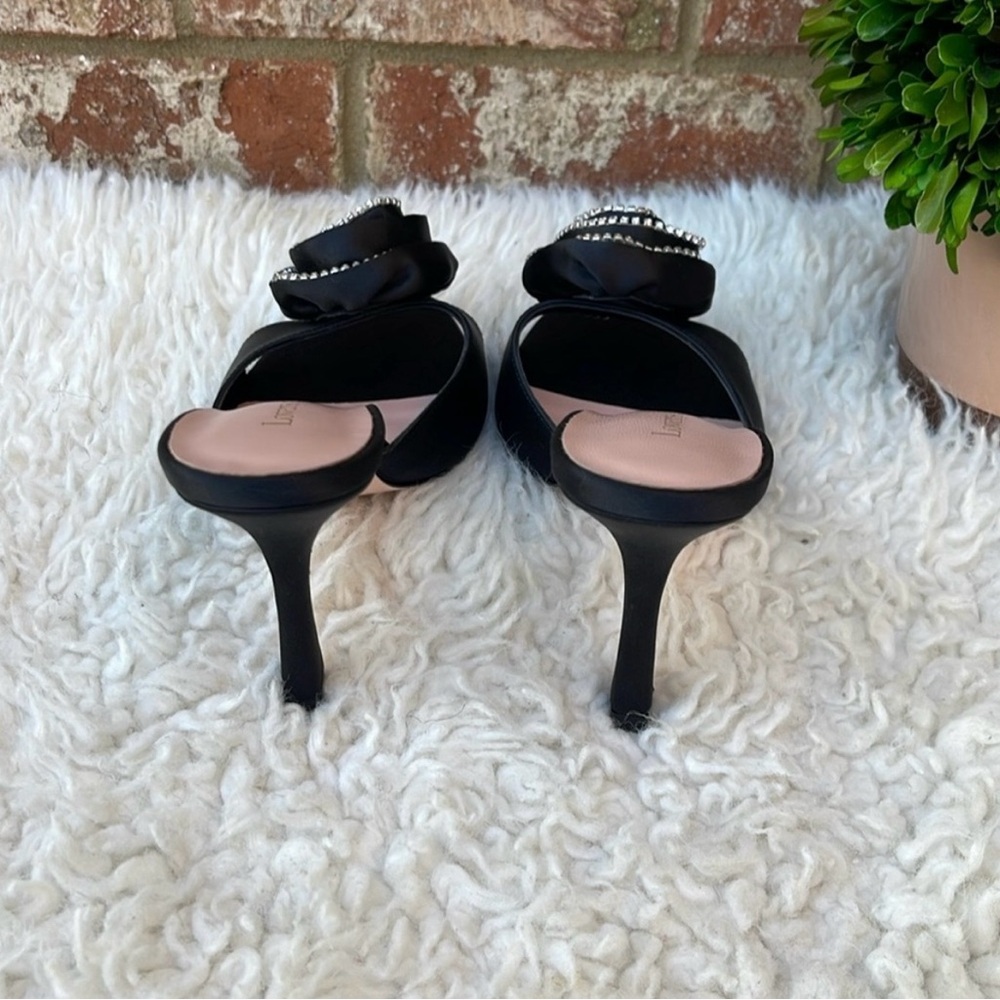 New Revolve Lovers and Friends x
Rachel Merle Satin Rosette Heels in
Black Sz. 8 - Picture 7 of 11